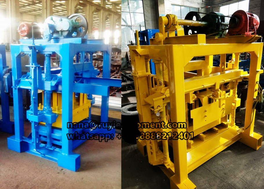 4-40 semi-automatic concrete hollow block solid block making machine