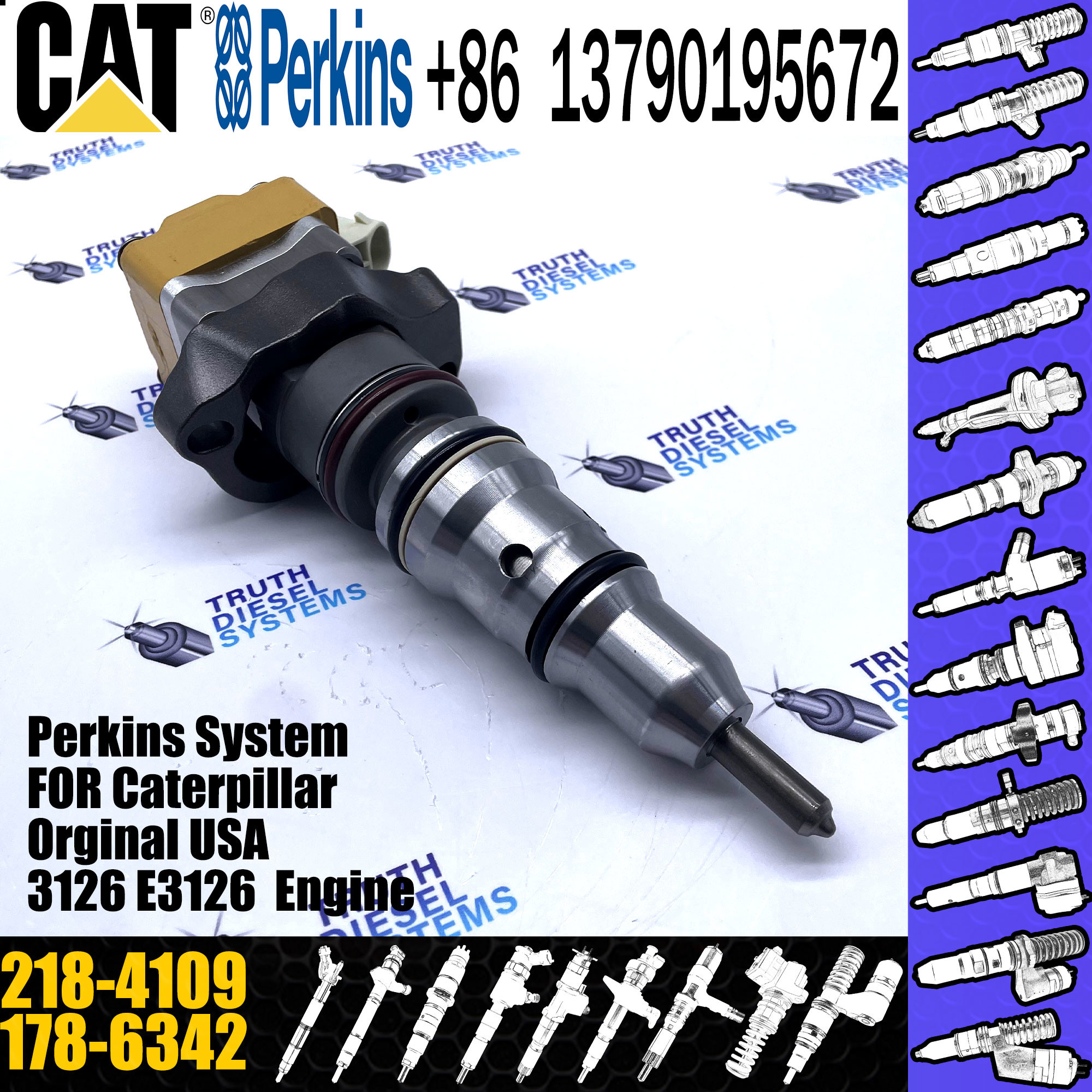 10R-1257 common rail injector 218-4109 178-6342 injector for Caterpillar 3126E engine fuel injector nozzle 10R-1257