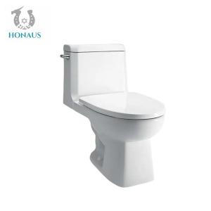 China Ceramic Soft Close Lid Two Piece Toilet Bowl Curved Single Flush Customizable on sale