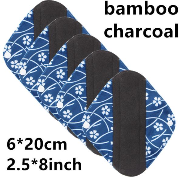 Reusable Bamboo Period Pads Washable Cloth Sanitary Pantyliner Absorbency