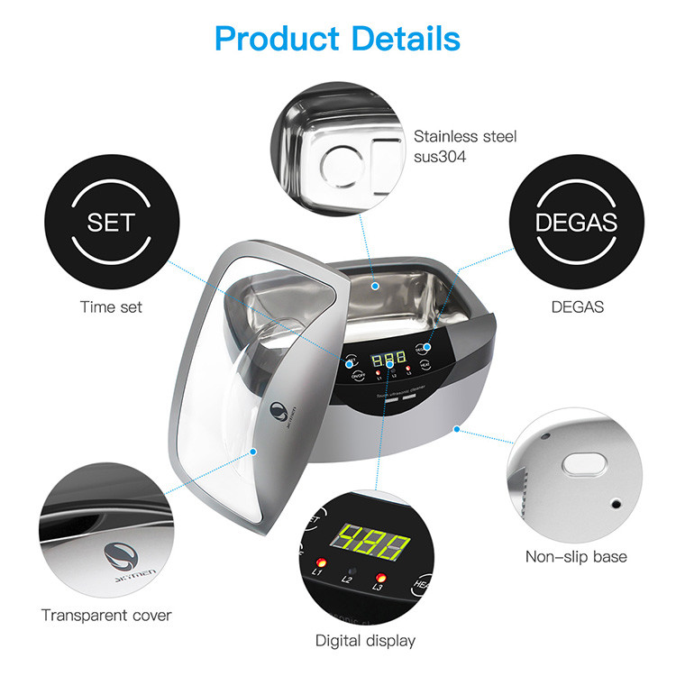 120W 2500ML Ultrasonic Dental Cleaning Machine 40KHz JP-2500T With Heating