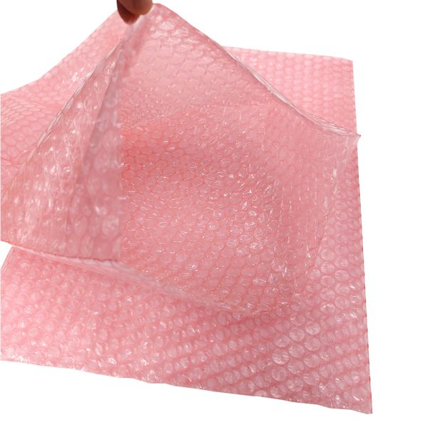 Red Shock Resistant Double-Sided Anti Static Bubble Bag For Electronic Components