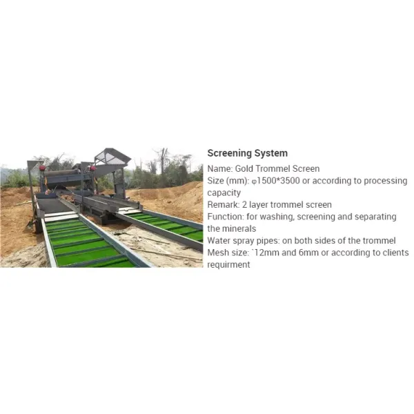 Mining 120kw 200T/Hour Gold Trommel Wash Plant Rotary Scrubber