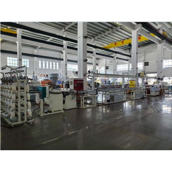 Multiple Core Optical Fiber Cable Extrusion Machine , Messenger Fiber Optic Cable Machine