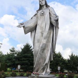 China 34 Feet Freestanding Outdoor Metal Sculpture Mary Religious Statue Hand Crafted on sale