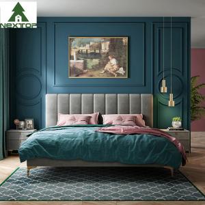 Quality Custom Size Wooden Double Bed Queen Platform King Size Fabric Bed Hotel Bedroom Furniture wholesale