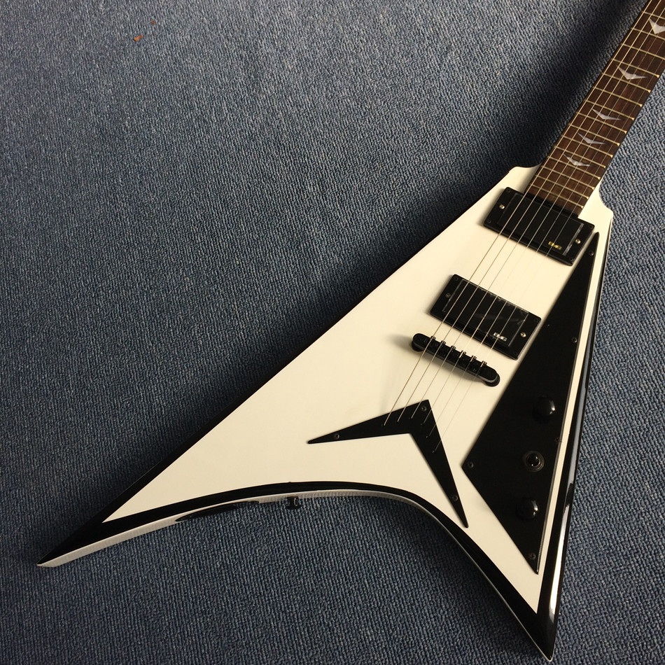 High-quality custom V style electric guitar rosewood fingerboard yellow circle black edge