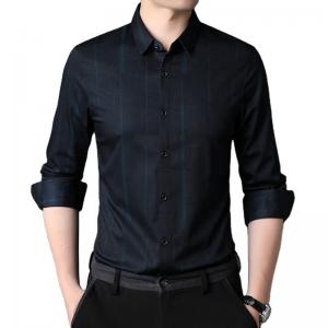China DRESS SHIRTS Custom Formal Shirt For Men Polyester Cotton Long-Sleeved Slim Casual Shirt on sale