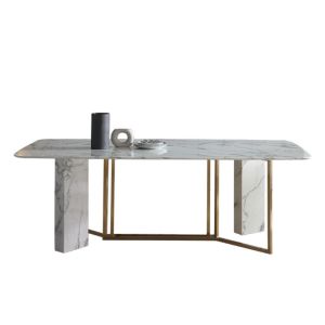 Quality Luxury Designs Modern Italian White Marble Dining Table Set wholesale