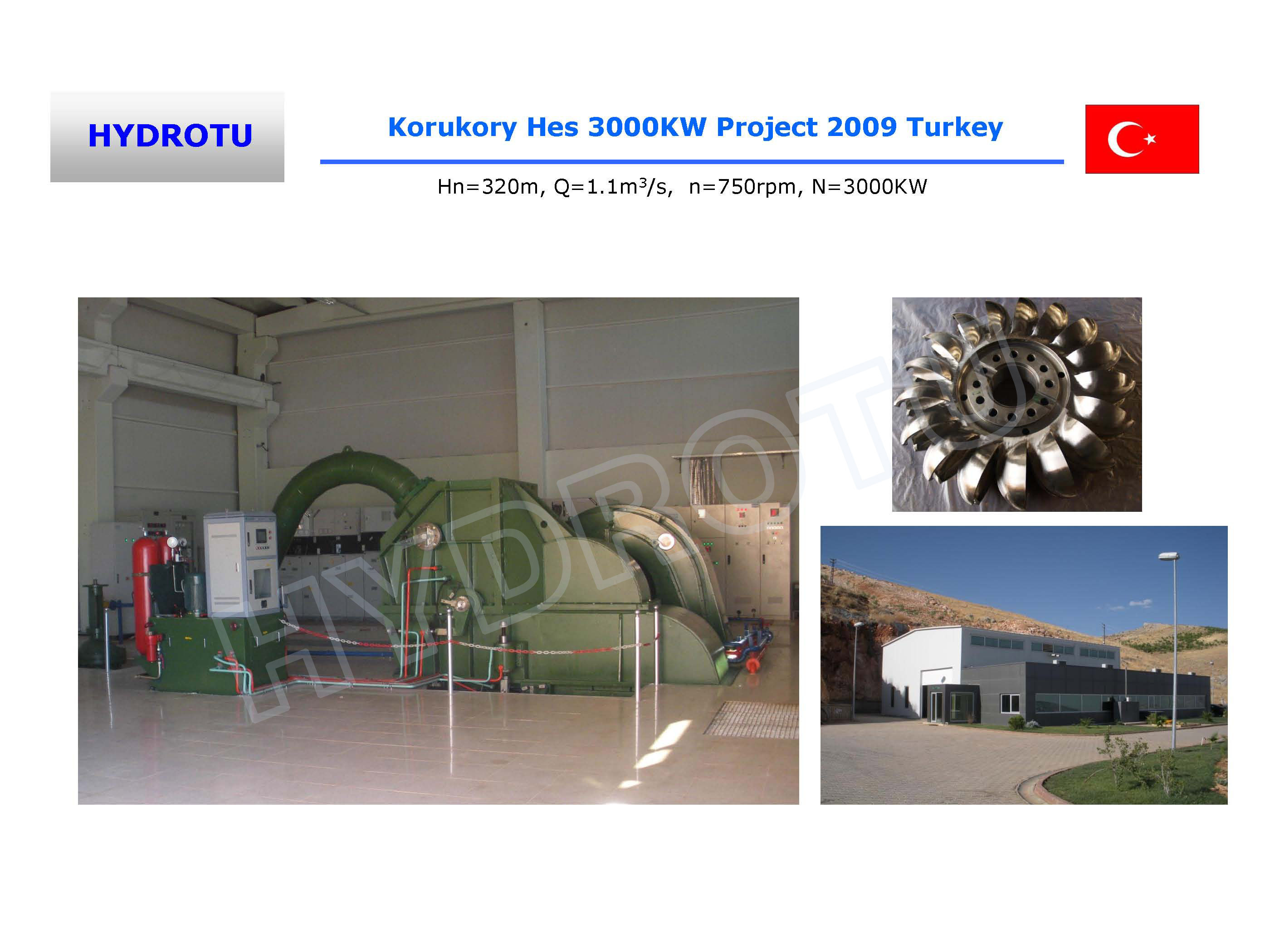 Vertical Shaft Impulse Water Turbine Pelton Hydro Turbine with 4 Nozzles for High Head Hydropower Project