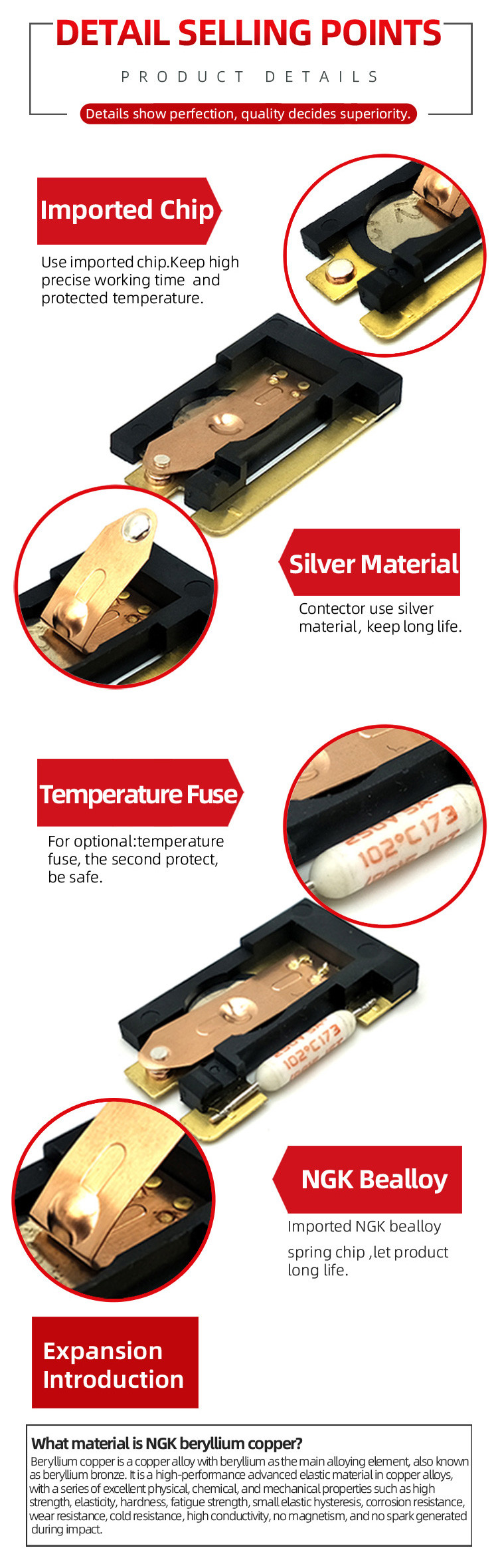 OEM HCET-C Adjustable Bimetal Thermostat Switch Temperature Control For Electric Floor Heating