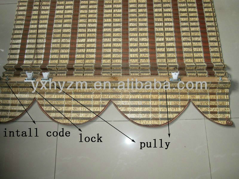 Printed Patio Bamboo Roll Up Shades Semi Finish Elegant Color For House