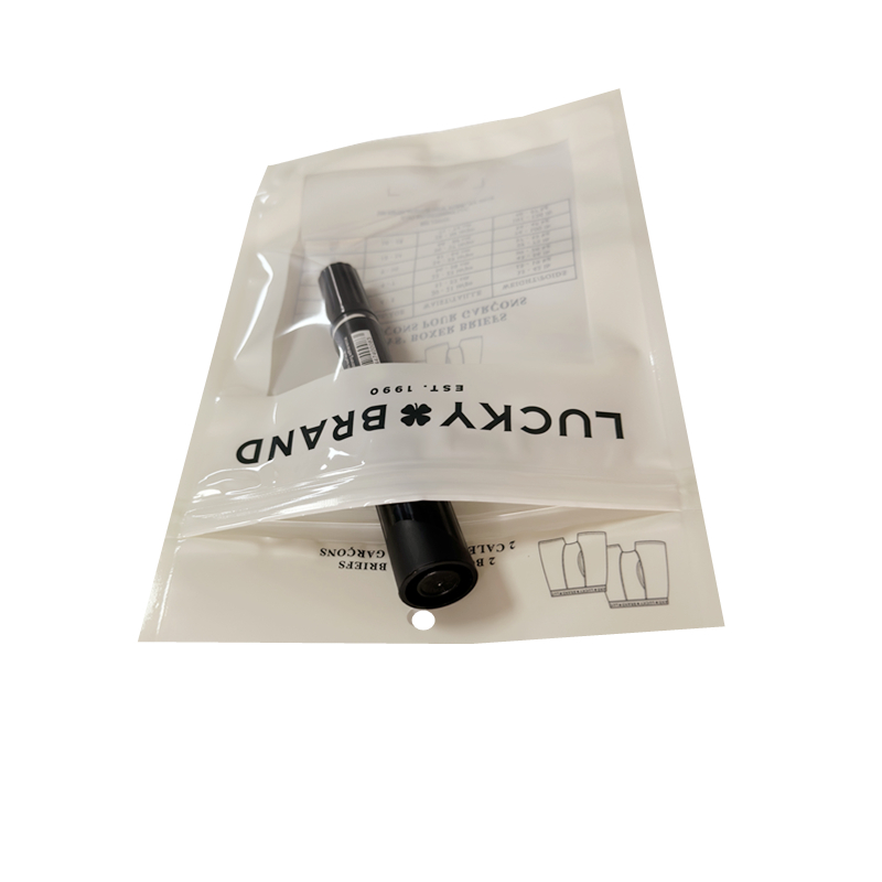 Zipper Top Poly Header Bags Garment Plastic Packaging Bags For Underwear Garment