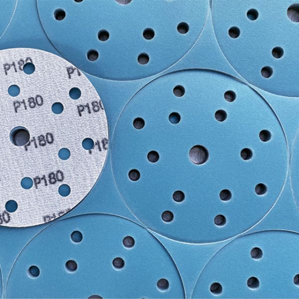 Hook and Loop Backing Zirconia Multi-Hole Blue Film Sandpaper Disc for Circular Sanders