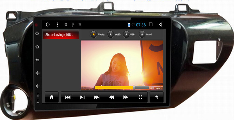 Ouchuangbo car radio gps navi video android 6.0 for Toyota Hilux with dual zone SWC USB AUX bluetooth