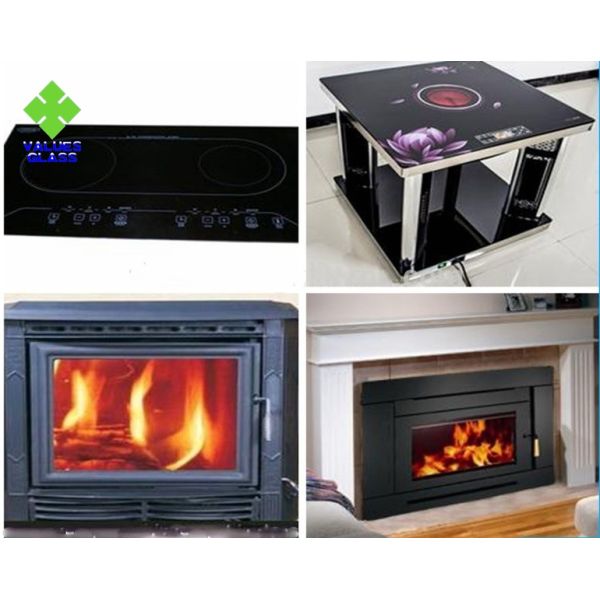 Stove High Temperature Ceramic Glass Panels , Ceramic Glass Sheet Solid Structure