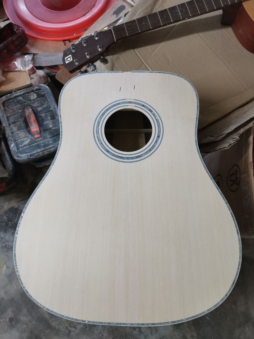 Custom Solid Spruce Top Abalone Ebony Fingerboard OOO Style Acoustic Guitar in Natural