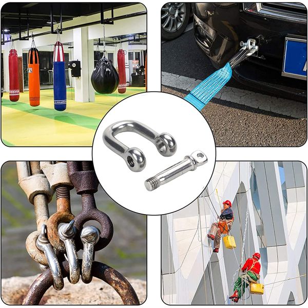 Polished Finish OEM 304 316 Stainless Steel Us Bolt Type Chain Shackle D Shackle