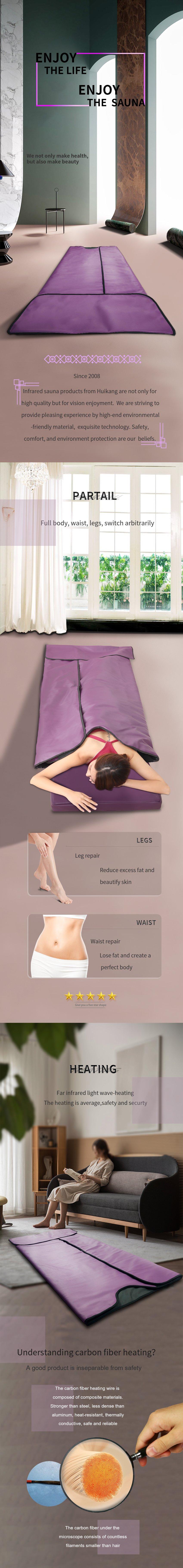 220V sauna Far Infrared Heating Blanket For Stacked Sweating Weight Loss