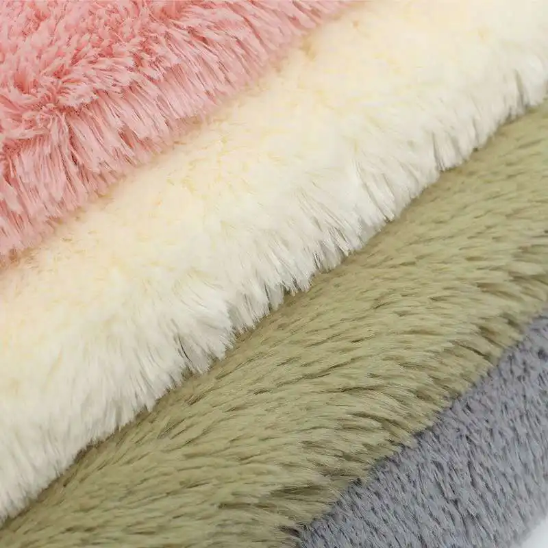 Medium Weight 260GSM Knitted Plain PV Plush Fabric for Making Toys and Garments Lining