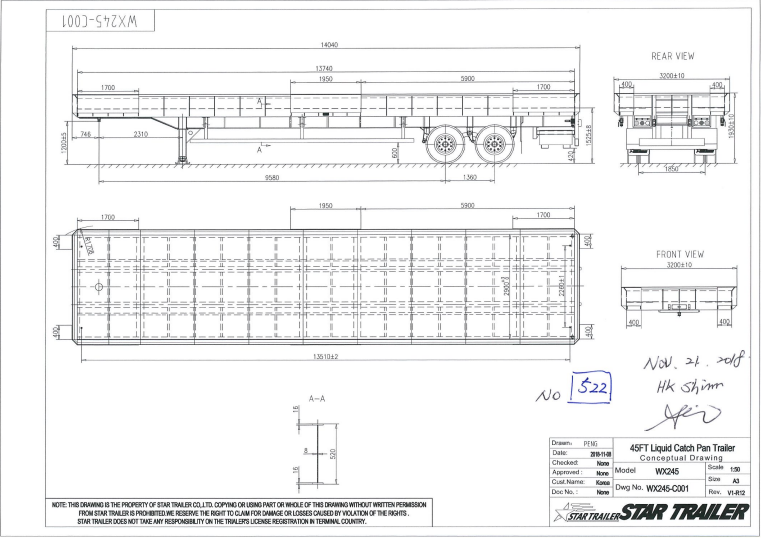 Transporting Containers Extendable Flatbed Trailer Filled With Liquid Bath Tub