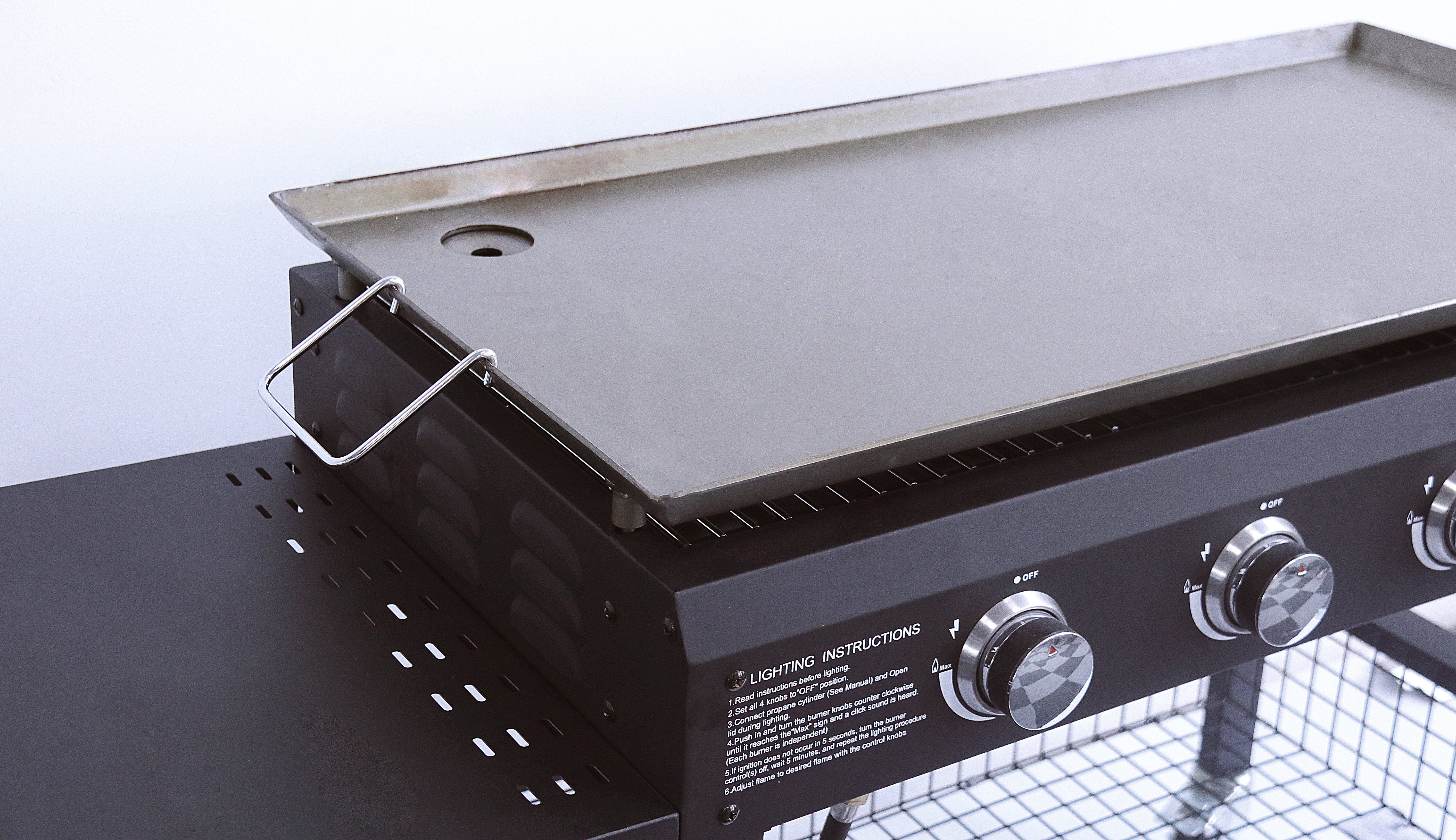 Enamelled Cast Steel Cooking Pan Gas Griddle for Restaurant Grade 4 Burner Flat Top BBQ