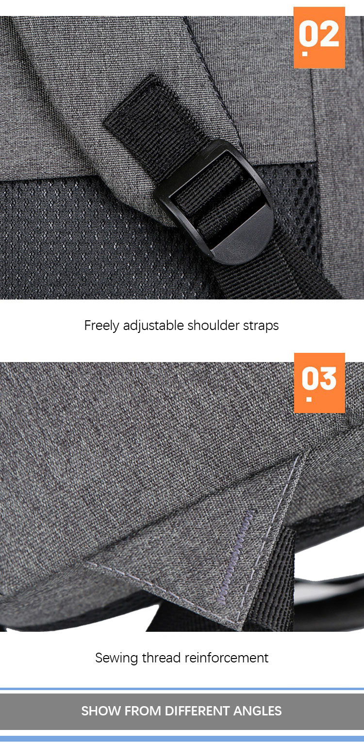 OEM ODM Portable 15.6 Inch Laptop Backpack Oxford smart work rucksack with USB