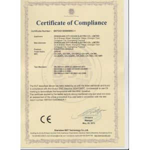 Dongguan City Chuhe Electric Co., Limited Certifications