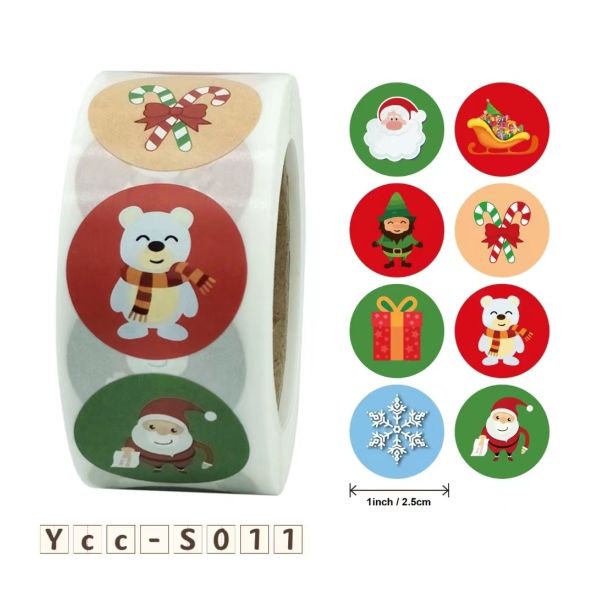 ODM Merry Christmas Printing Label Stickers Matte Lamination