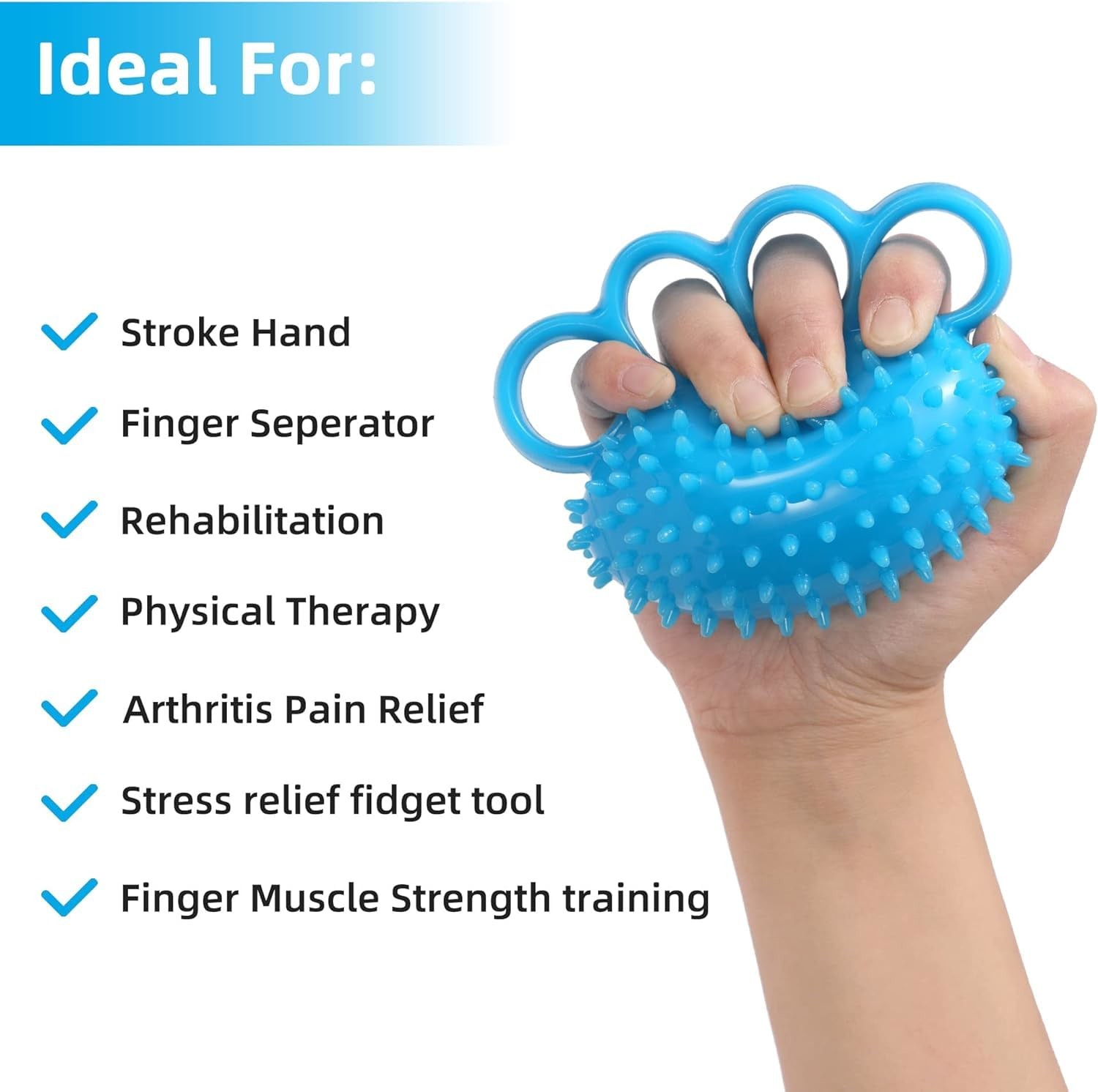 Silicone TPE Hand Exercise Ball Finger Therapy Ball Stress Relief Grip Strength Ball
