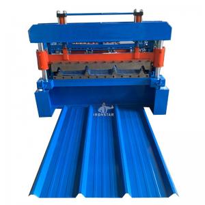 China 0.2-0.5mm Sheet Color Metal Roof Roll Forming Machine Trapezoidal Tr4 Type on sale