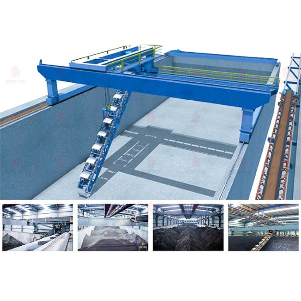 Automatic Bridge-Type Bucket Reclaimer with 120 m3/h Capacity and W-20m/H-7m Infrastructure for Bulk Material Handling