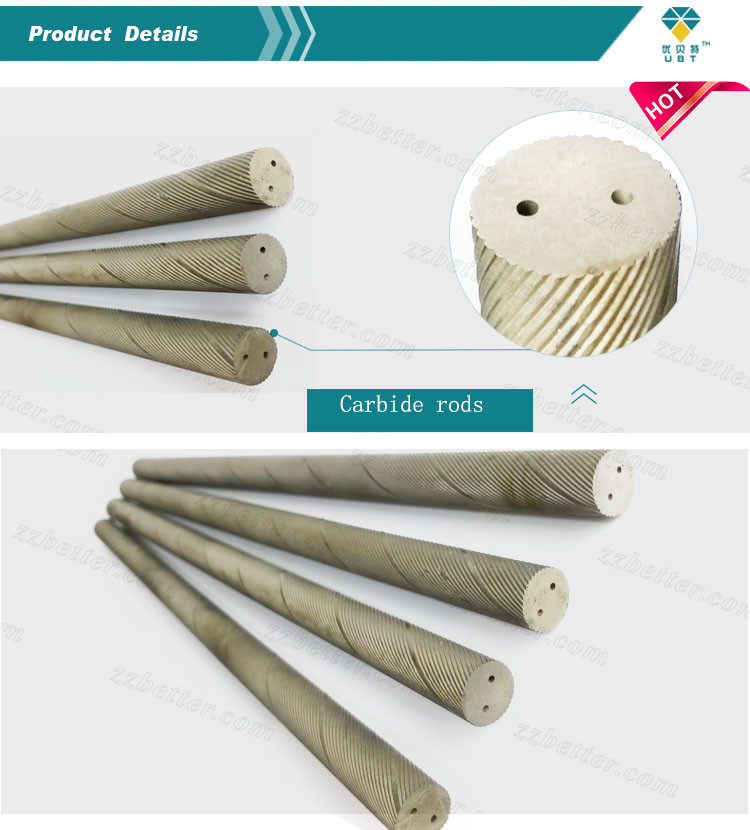 D3 To D30 Tungsten Carbide Rod With Two Spiral Holes For Making Carbide Drills