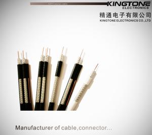 China RG11 CATV Coaxial Cable with Messenger Copper Clad Steel Conductor PE Jacket on sale