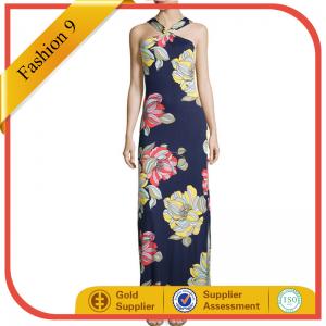 Quality Floral-Print Maxi Halter Dress maxi dress wholesale
