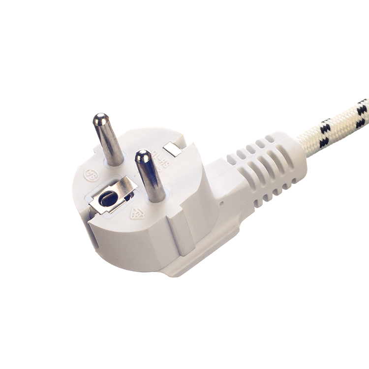 VDE Standard Power Cord for Steam Iron Commercial Rated Current 16A 3 Prong Cotton Braided AC Extension Cord