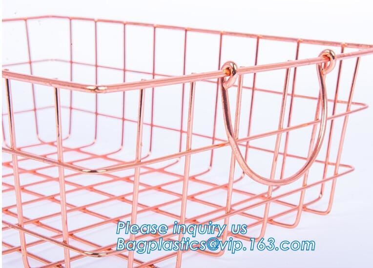 decorative laundry metal wire material storage basket, Vintage Metal Chicken Wire Removable Fabric Hanging Storage Baske