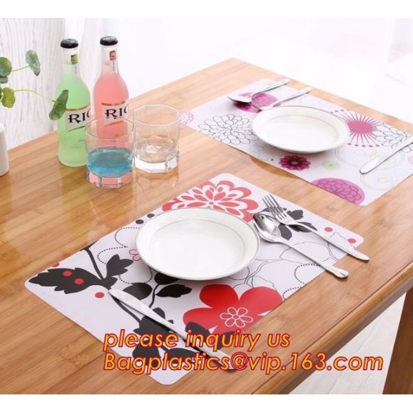 Wholesale price dining mat PVC Fabric silicone placemat table mat,tableware accessories round plastic placemat PVC water