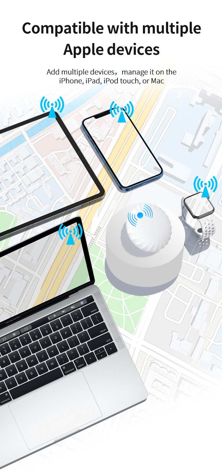 80-100dB Bluetooth Mini GPS Lost Item Tracker Finder Device for Apple Find My Key ITag IOS System