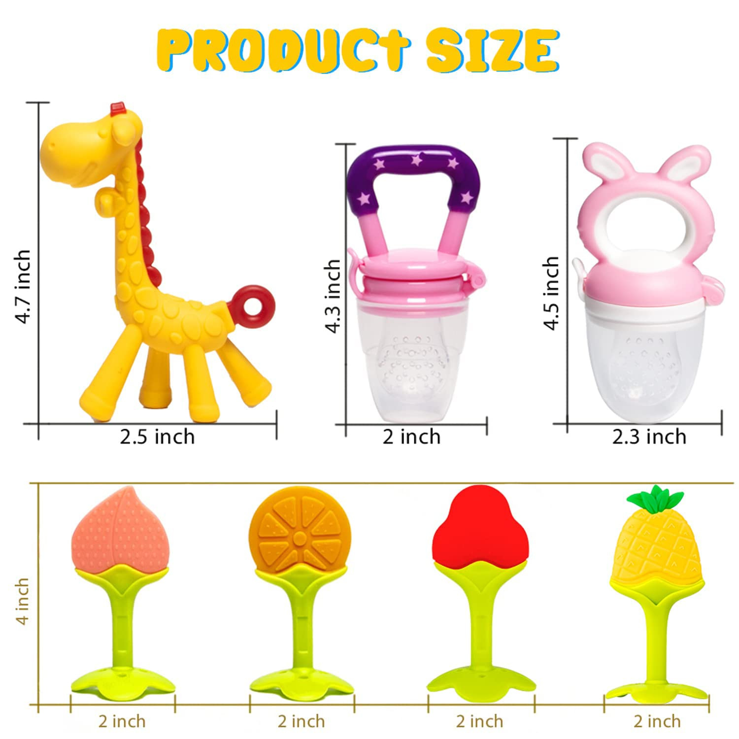 Anti Slip Silicone Food Teether Odorless Reusable Eco Friendly
