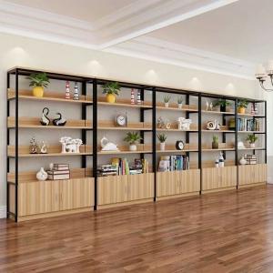 China Factory Best Price Library Furniture Steel-Wood Book Shelf on sale
