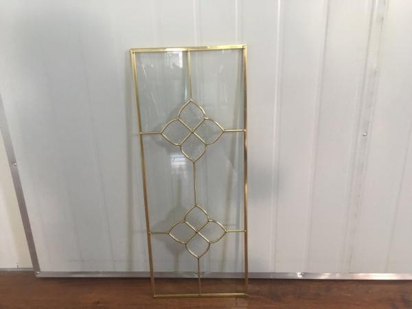 Cheap Transparent Kitchen Cabinet Glass Metal Frame Beveled Edge Heat Resistant for sale