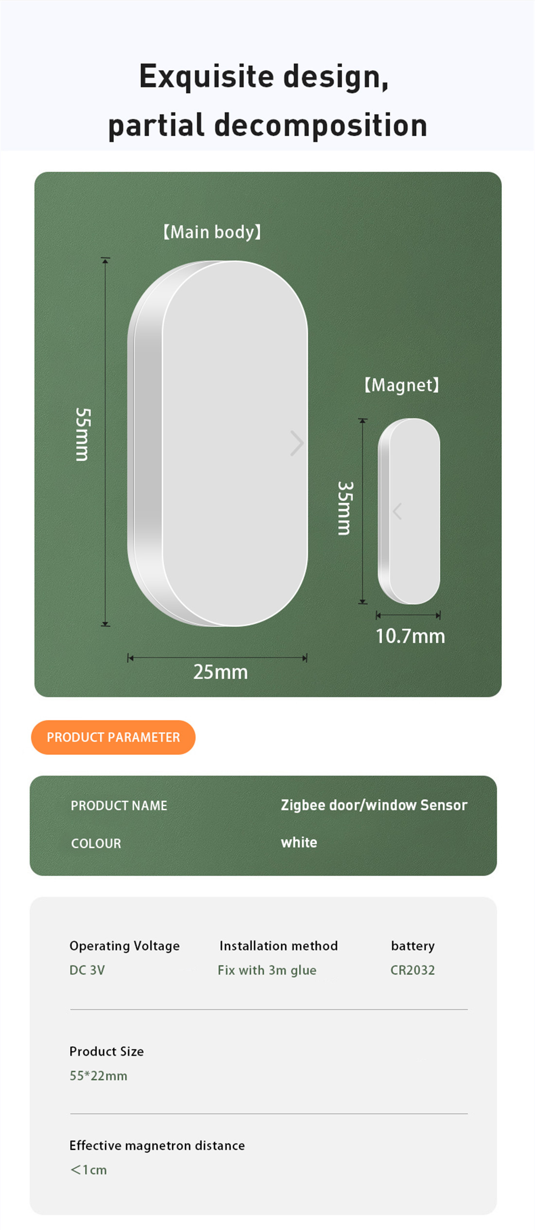 Zigbee Door/Window Sensor(JMWZG05)