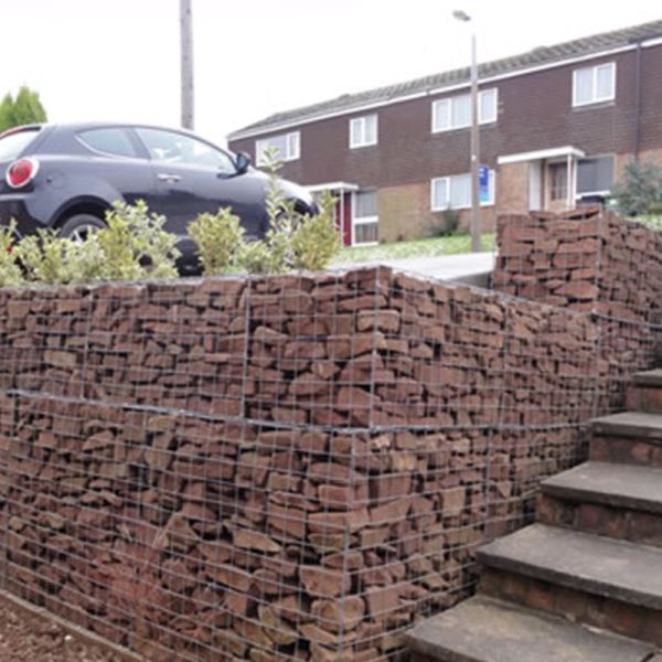 Gabion wall installation example