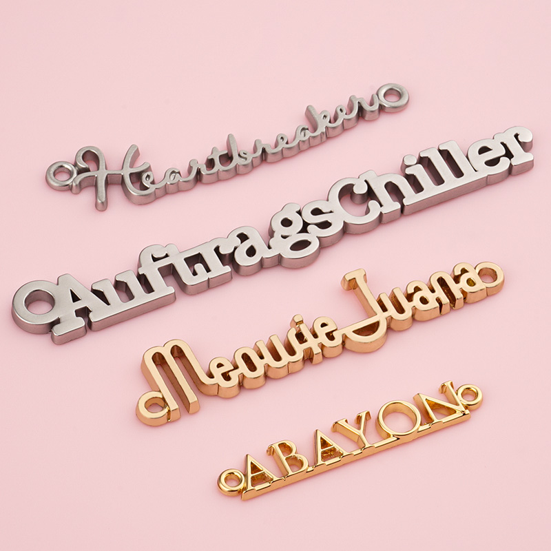 Customized Size Custom Swimwear Clothing Tag Metal Tag for Bikini Connectors Logo