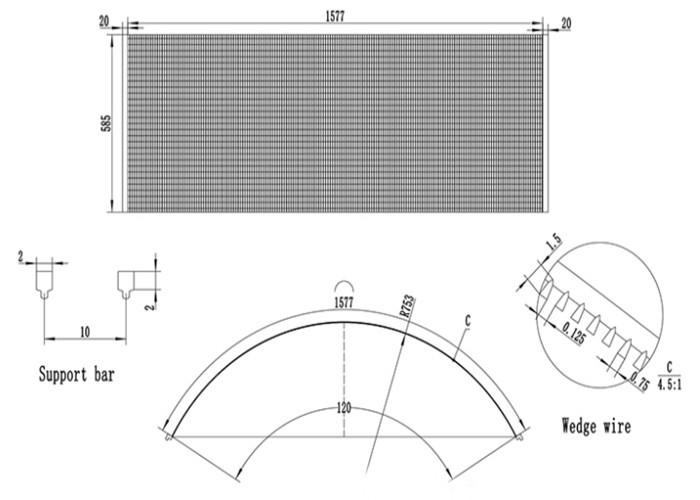 Filter Beer And Sugar Sieve Bend Stainless Steel Wedge Wire Screen