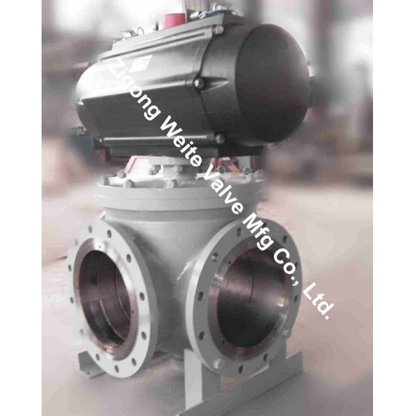 4 Way Pneumatic Operated Ball Valve WCB