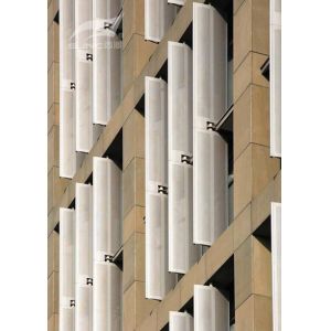 Quality Polyester Coating Aeroscreen Aluminum Facade , Sunshade Construction Waterproof wholesale