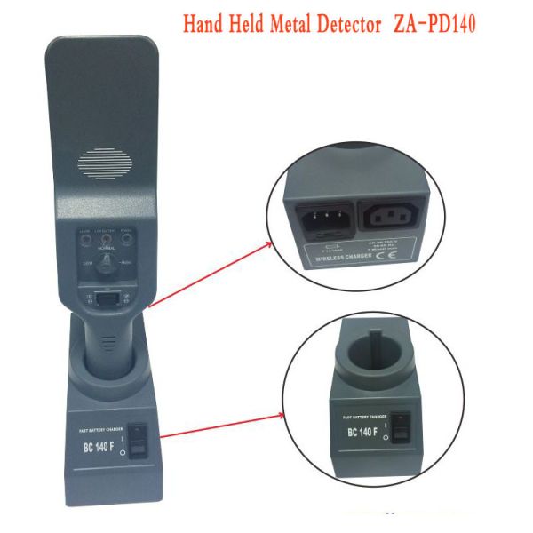 250 MA Electricity Saving Hand Held Metal Detector PD140 With External Rechargeable Socket Hole