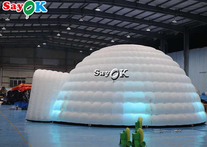 Inflatable Igloo Tent Pure White LED Inflatable Tent Lighting Round Dome For Disco Party Events
